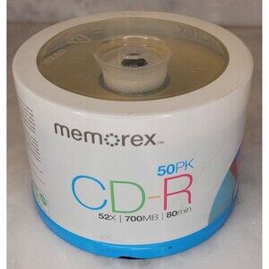 Memorex CD-R (50-Pack) 52X 700MB 80 Min - Blank Recordable Discs -   New Sealed